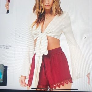 Crochet scalloped shorts